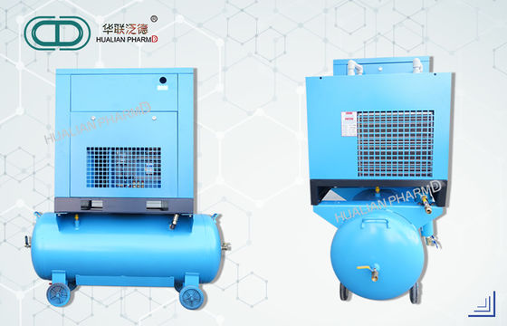 Industrial Screw Air Compressor All In One Stainless Steel Portable Blue Color -WITH COLD DRYER