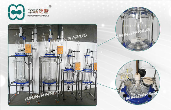 10L 50L 100L Jacketed Glass Reactor In Fine Chemical Biopharmaceutical/Jacketed Glass Reactor
