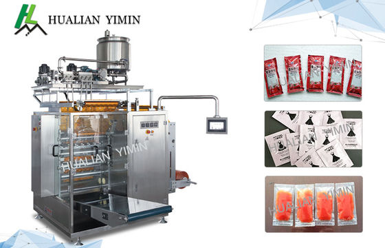 Sus 316 Sachet Packaging Equipment Automatic For Ketchup Shampoo Paste Multi Line packing high efficiency